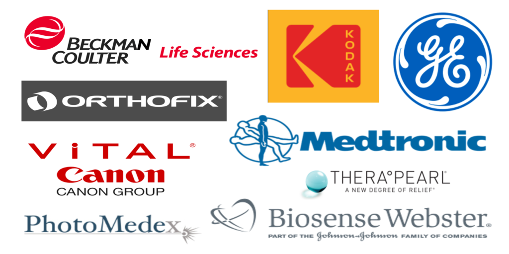 Medical Instruments: Beckman Coulter, Biosense Webster, GE Medical, Kodak Health, Medtronic.